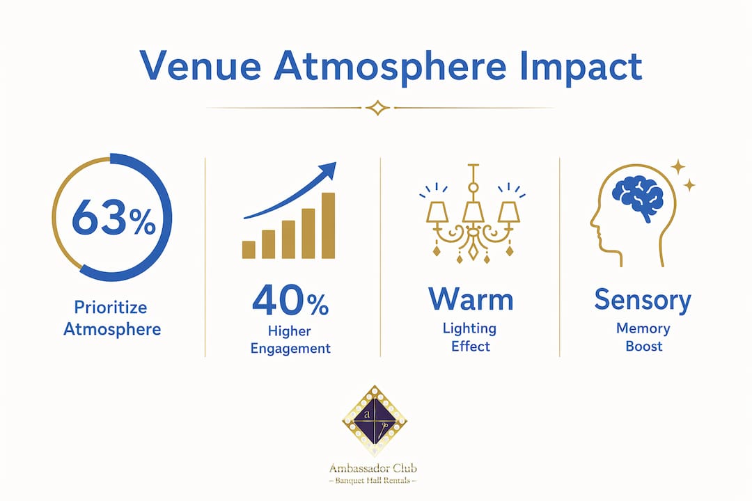Infographic showing key stats about wedding venue atmosphere