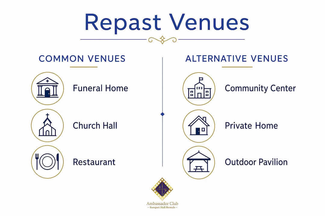 Infographic comparing types of repast venues