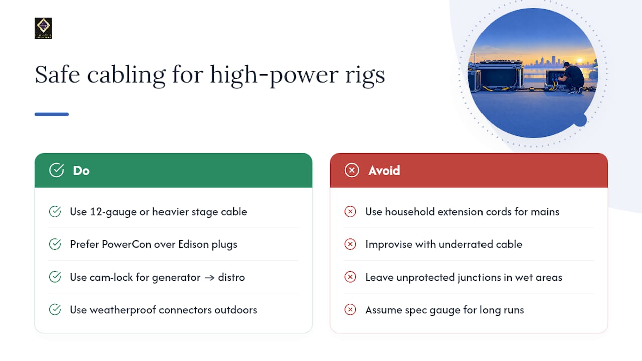 What Cables and Connectors Handle High-Power DJ Setups Safely? — overview diagram