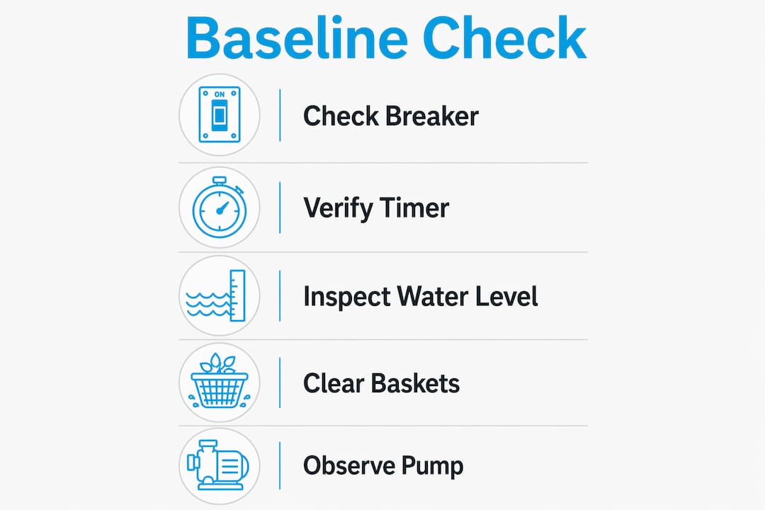 Infographic illustrating baseline check steps