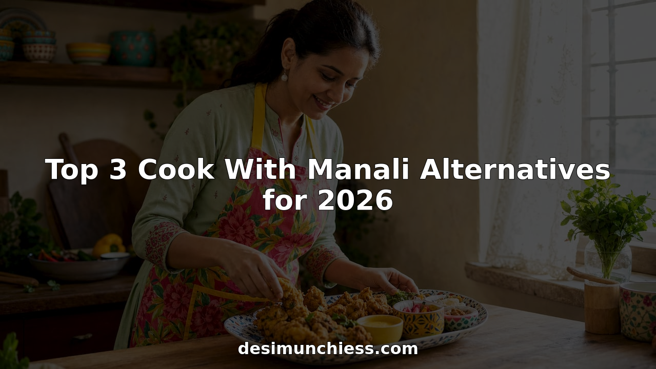 Woman arranging homemade Indian snacks in kitchen