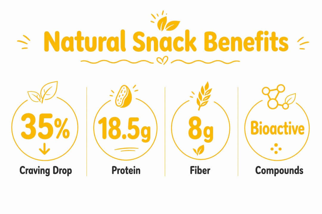 Infographic illustrating key benefits of natural snacks
