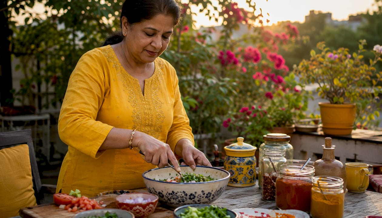 Woman preparing homemade healthy snacks in kitchen