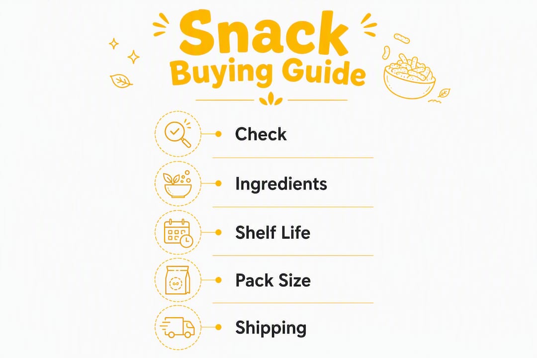 Infographic showing Indian snack buying tips