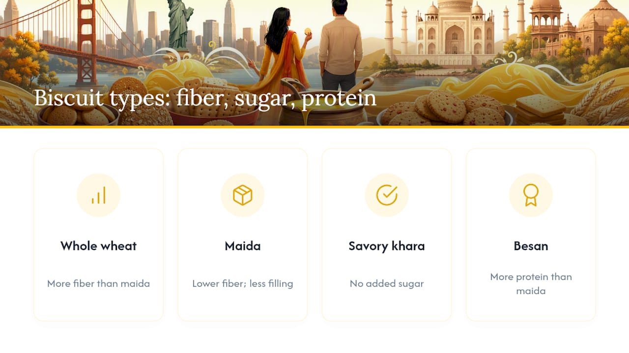 Indian biscuit ingredient nutrition comparison