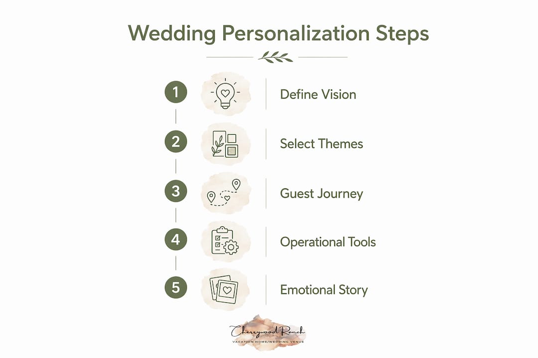 Infographic outlining personalization steps in weddings
