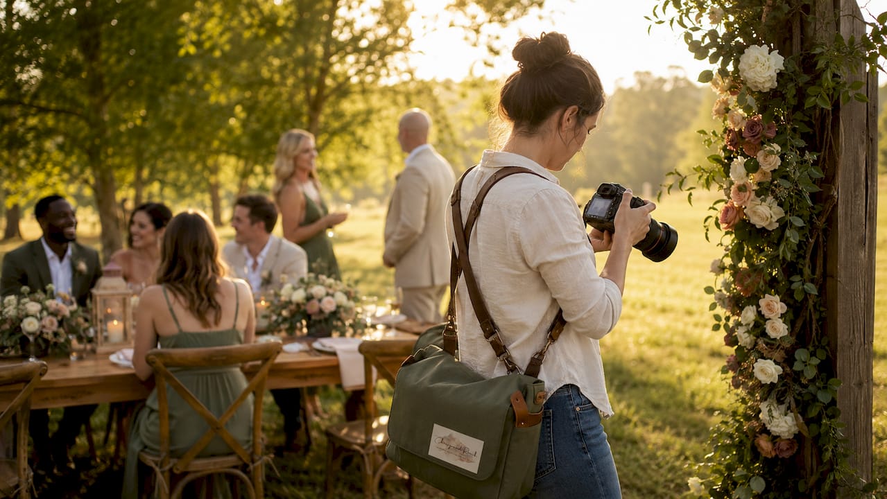 Photographer preparing for multi-day wedding coverage