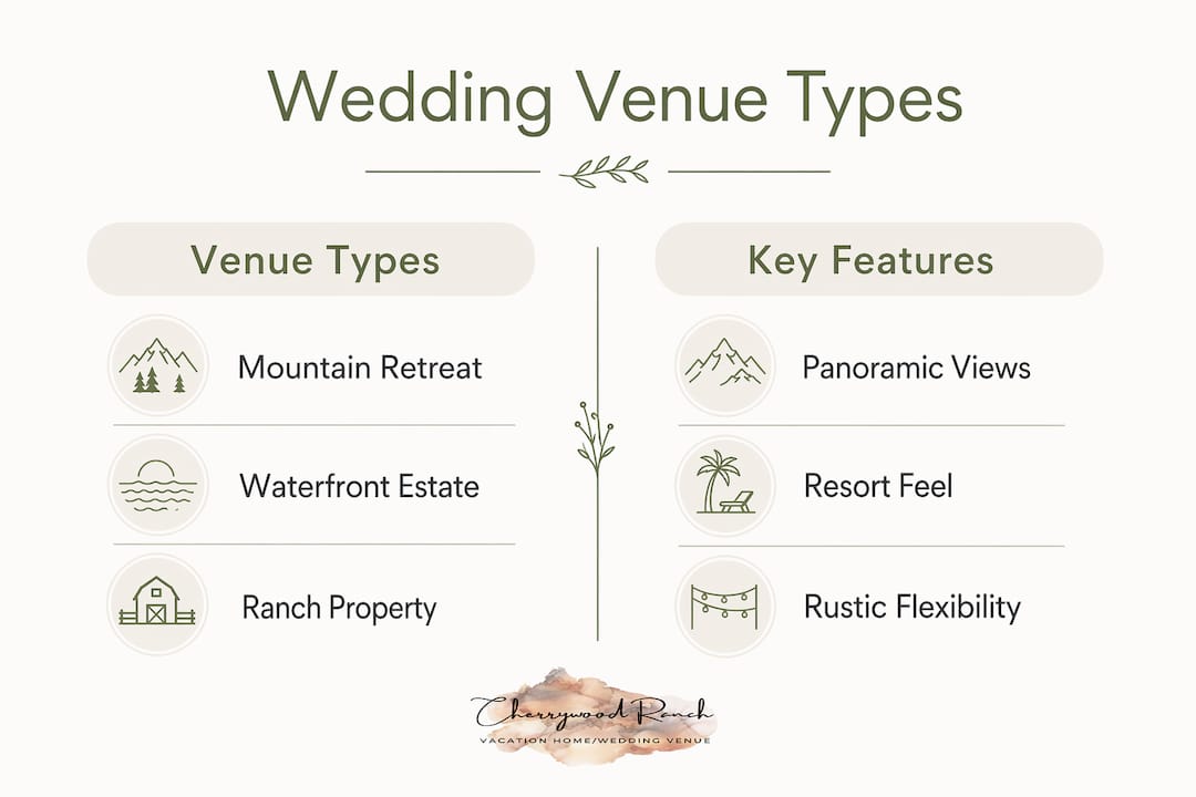 Infographic comparing wedding venue types and features