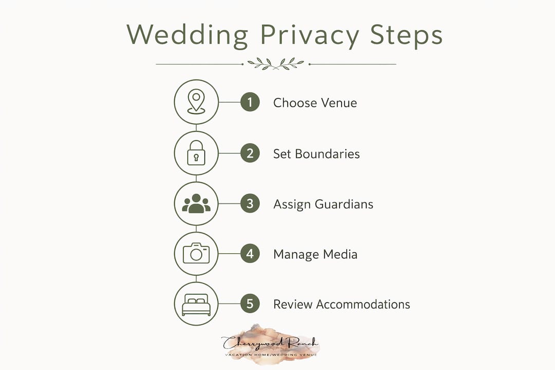 Infographic outlining five key wedding privacy steps