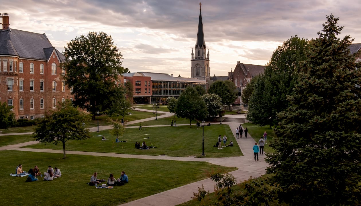 Aerial view of Valparaiso University campus
