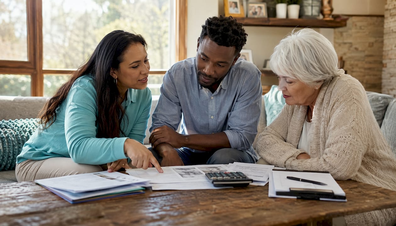 Diverse hands reviewing real estate documents