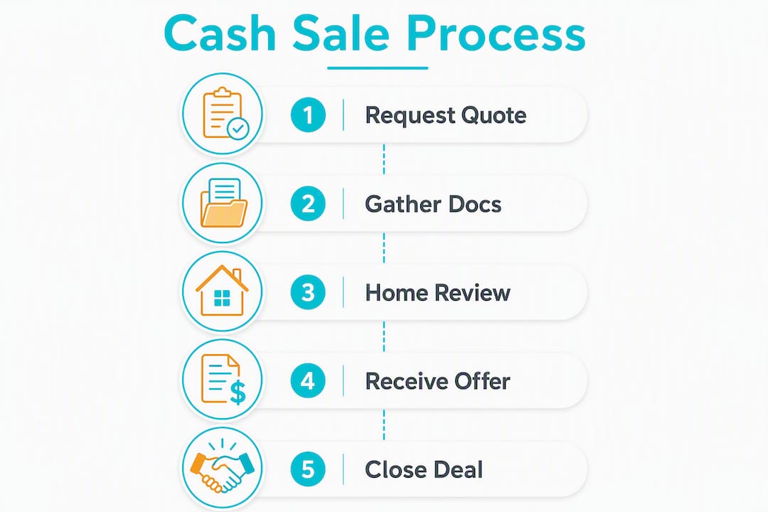 Infographic showing cash home sale stages