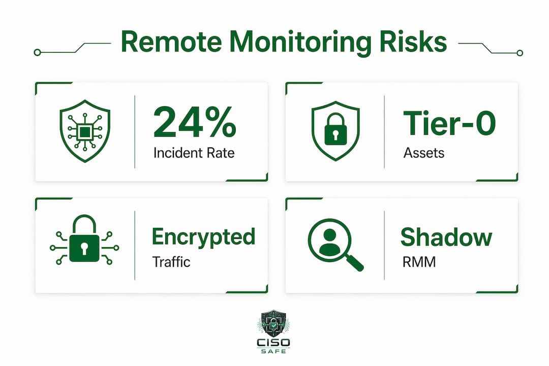 Infographic showing remote monitoring cyber risk statistics