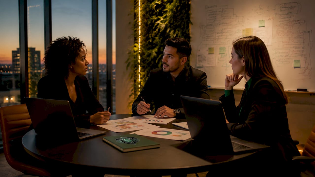 Team discussing third-party cyber risk assessment