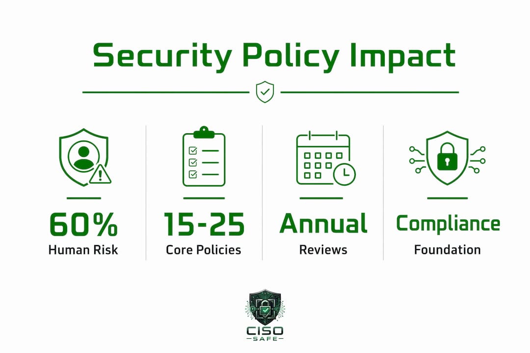 Infographic illustrating key security policy statistics