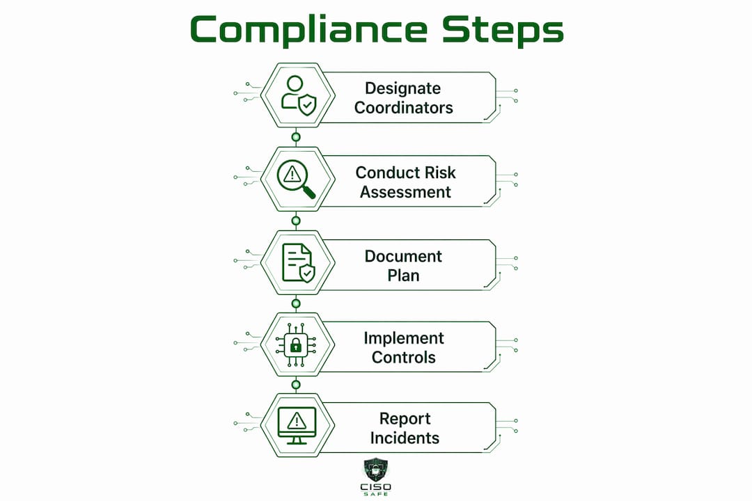 Infographic outlining TSA cybersecurity compliance process steps