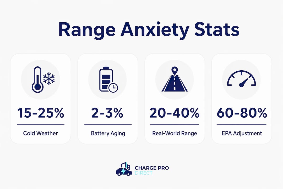 Infographic showing key stats related to fleet EV range anxiety