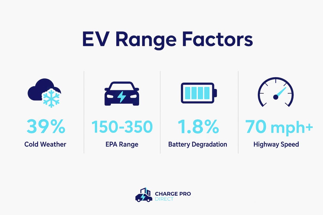 Infographic showing key factors affecting electric car range
