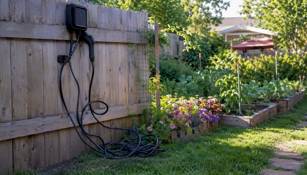 Tangled EV charger cables and poor placement