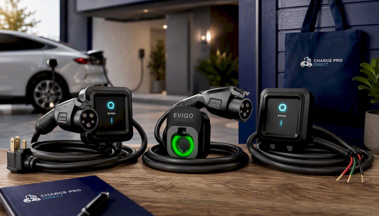 EVIQO Level 2 EV Charger 40A (9.6kW) NEMA 14-50 Plug-In | J1772 for Non-Tesla EVs