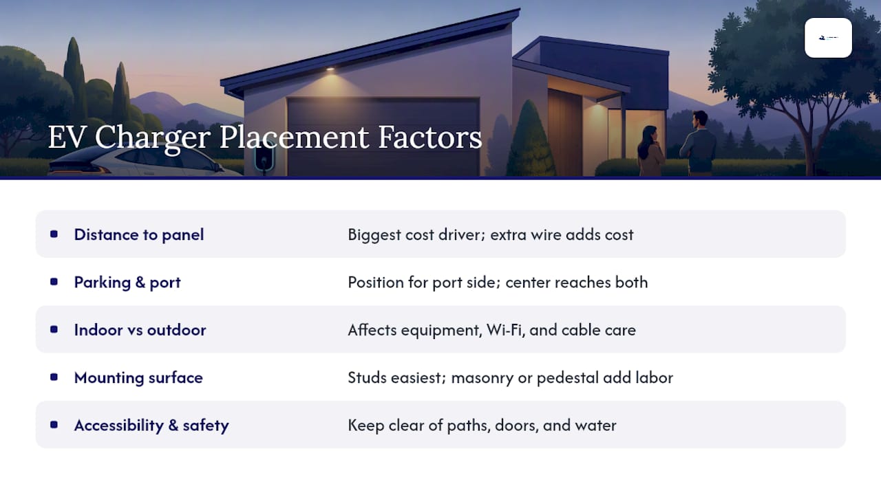 Diagram of EV charger placement decision factors