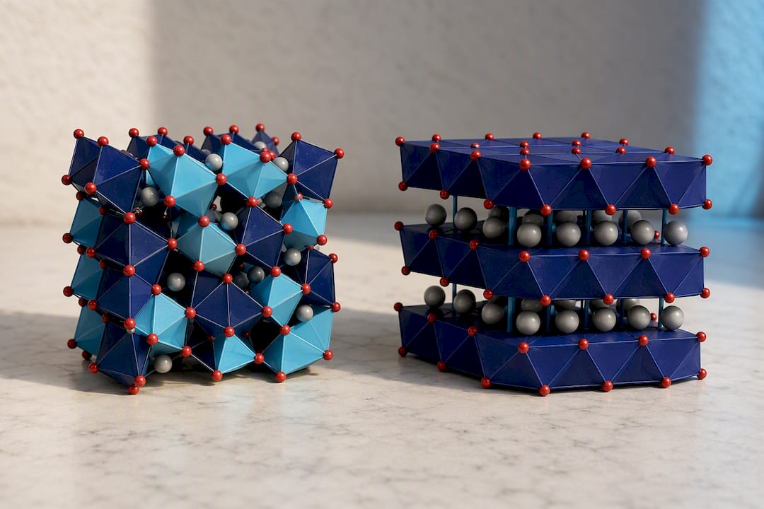 Illustrated comparison of two cathode structures