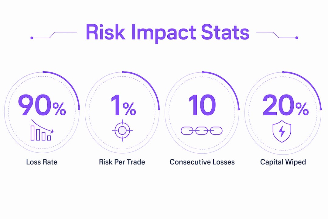 Infographic showing forex trading risk statistics