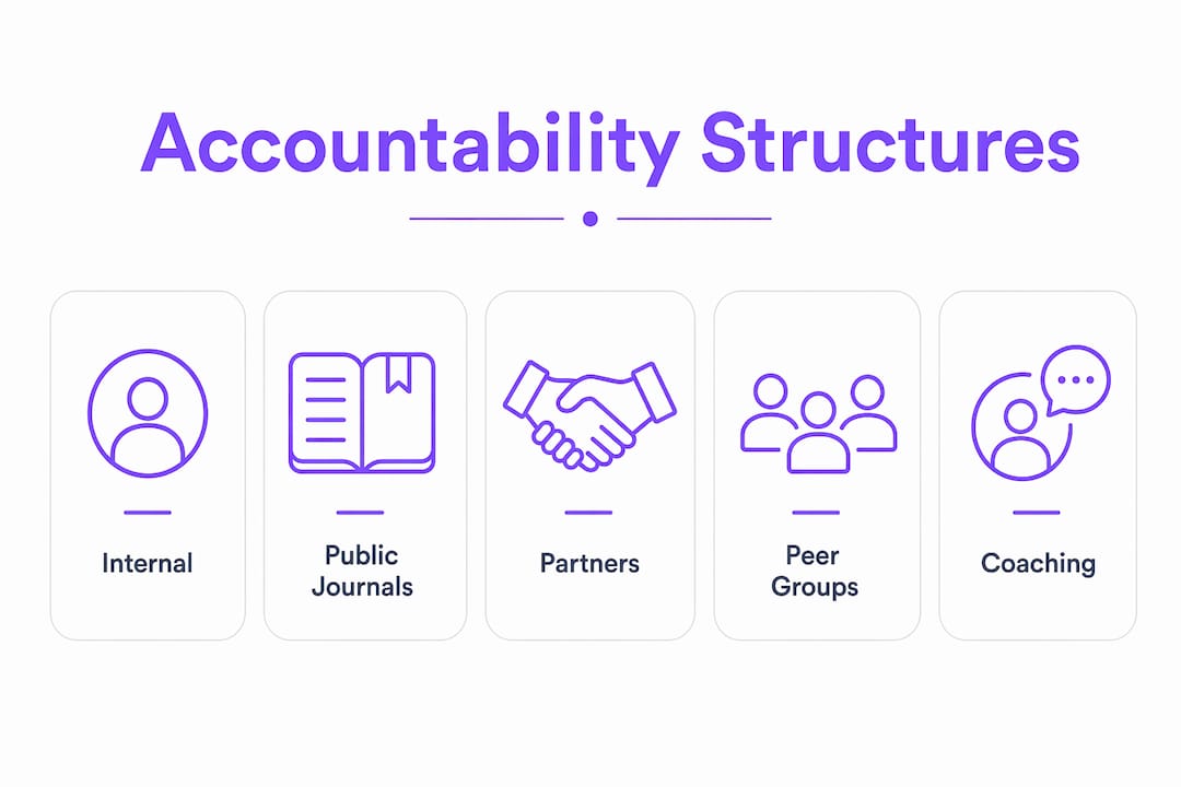 Infographic illustrating five accountability structures in trading
