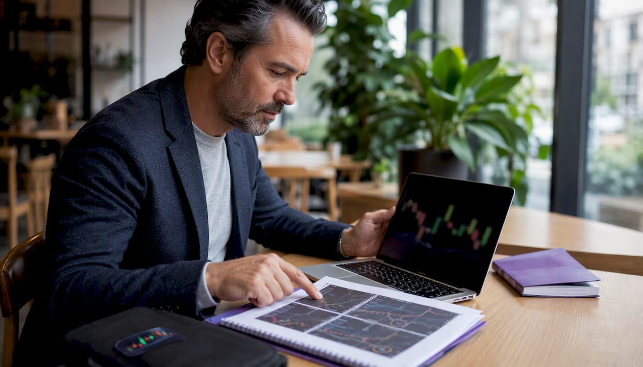Trader identifying market timing triggers