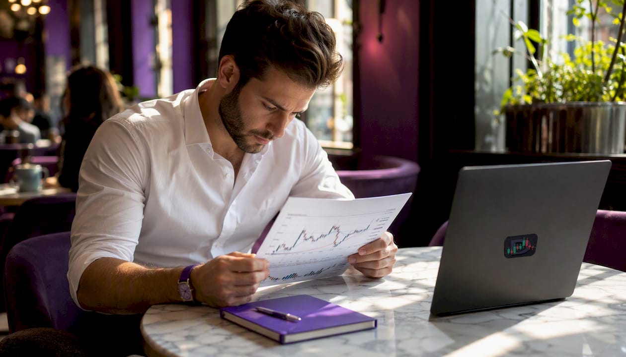 Trader analyzing forex top-down charts