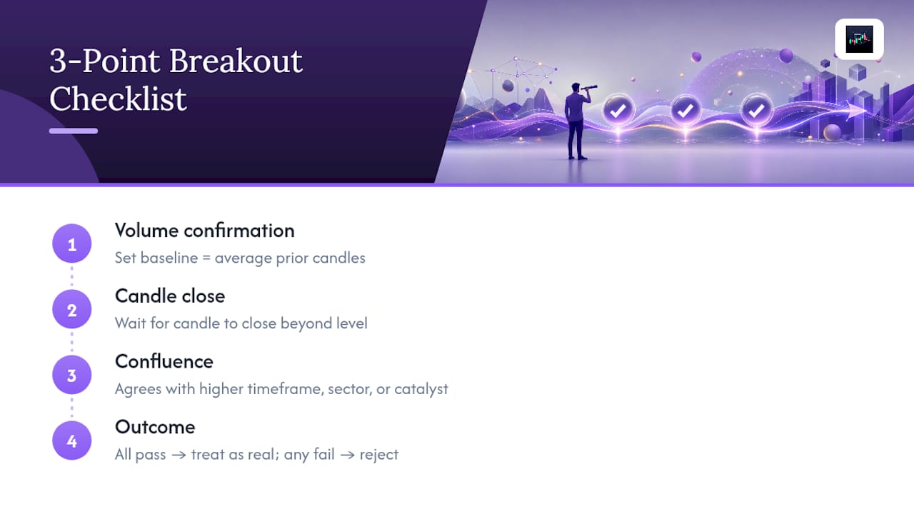 Three filters for validating breakouts