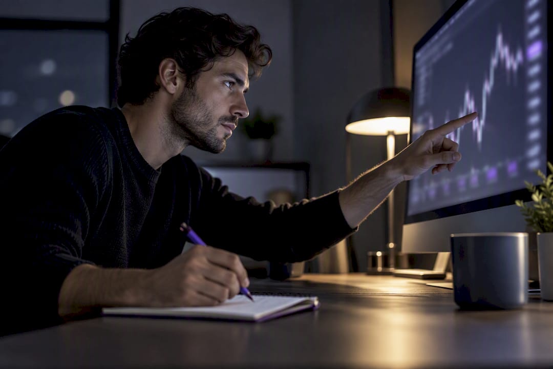 Trader reviewing a potential market signal