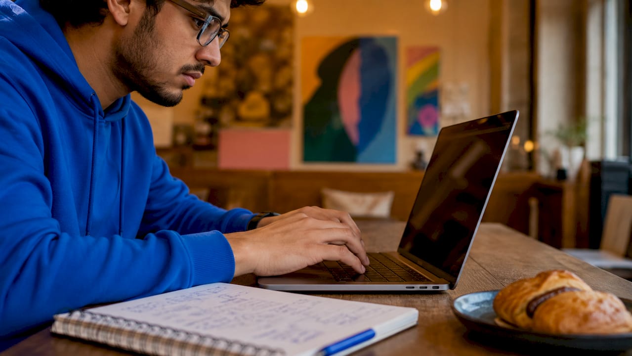 Hands typing QA test scripts at home office