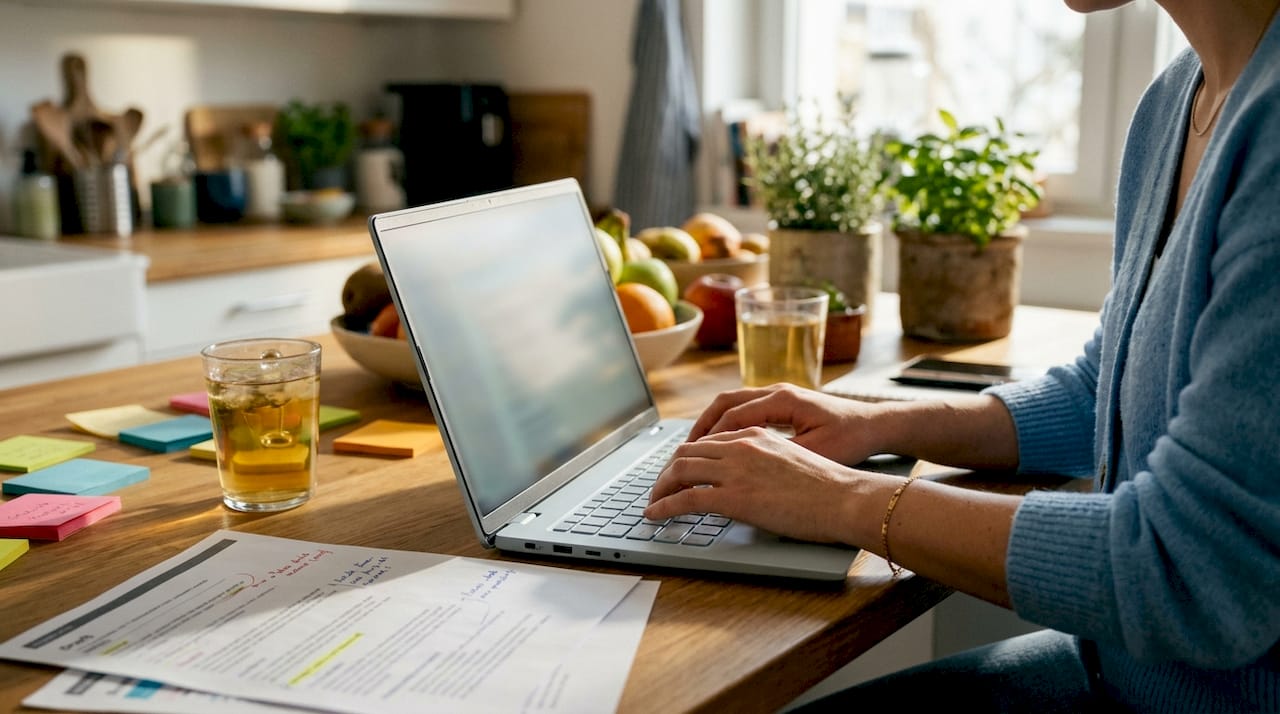 Tester typing acceptance criteria updates on laptop