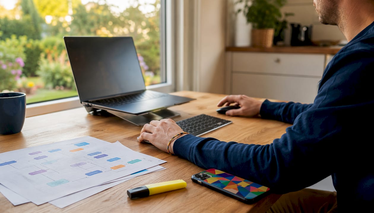 Close-up of hands configuring Salesforce mapping