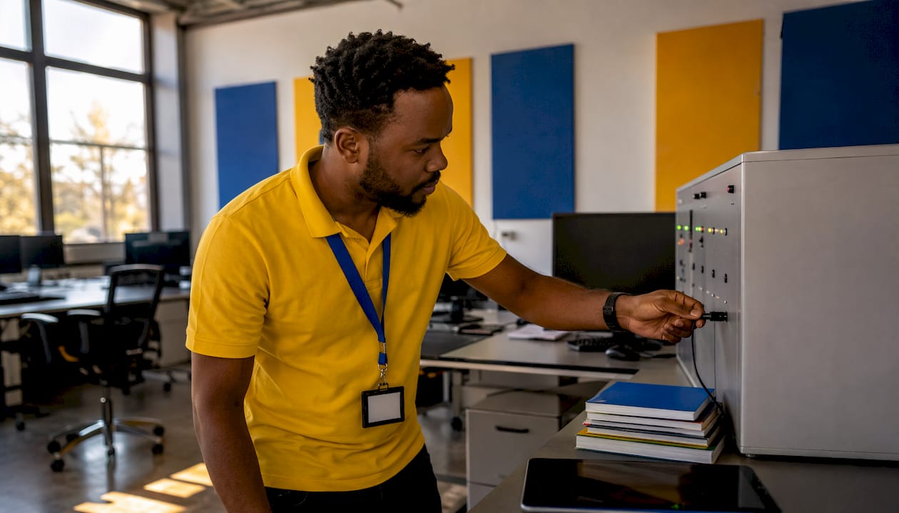 IT technician setting up UAT environment