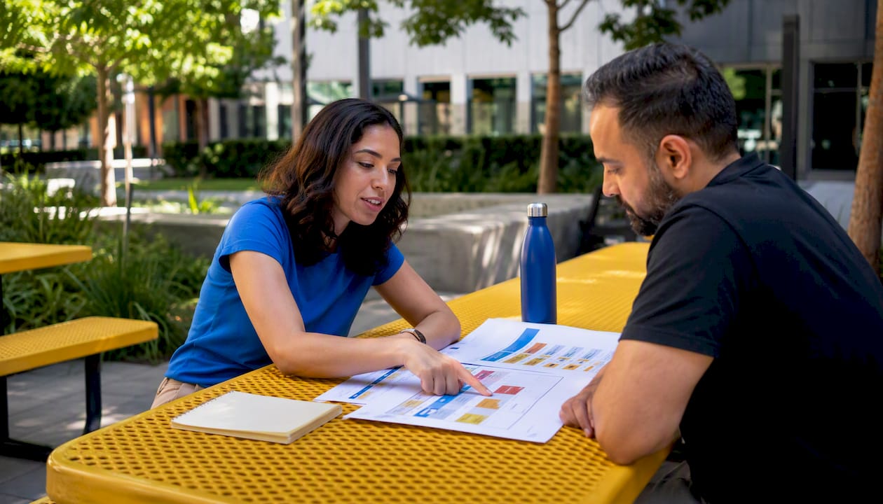 Product manager and QA discussing bug priority