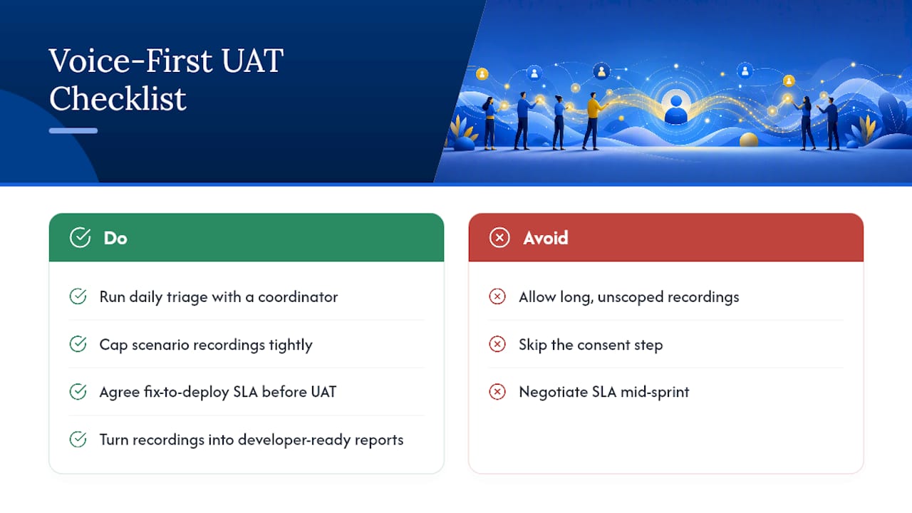 What Changes When a Team Switches to Voice-First UAT Reporting — overview diagram