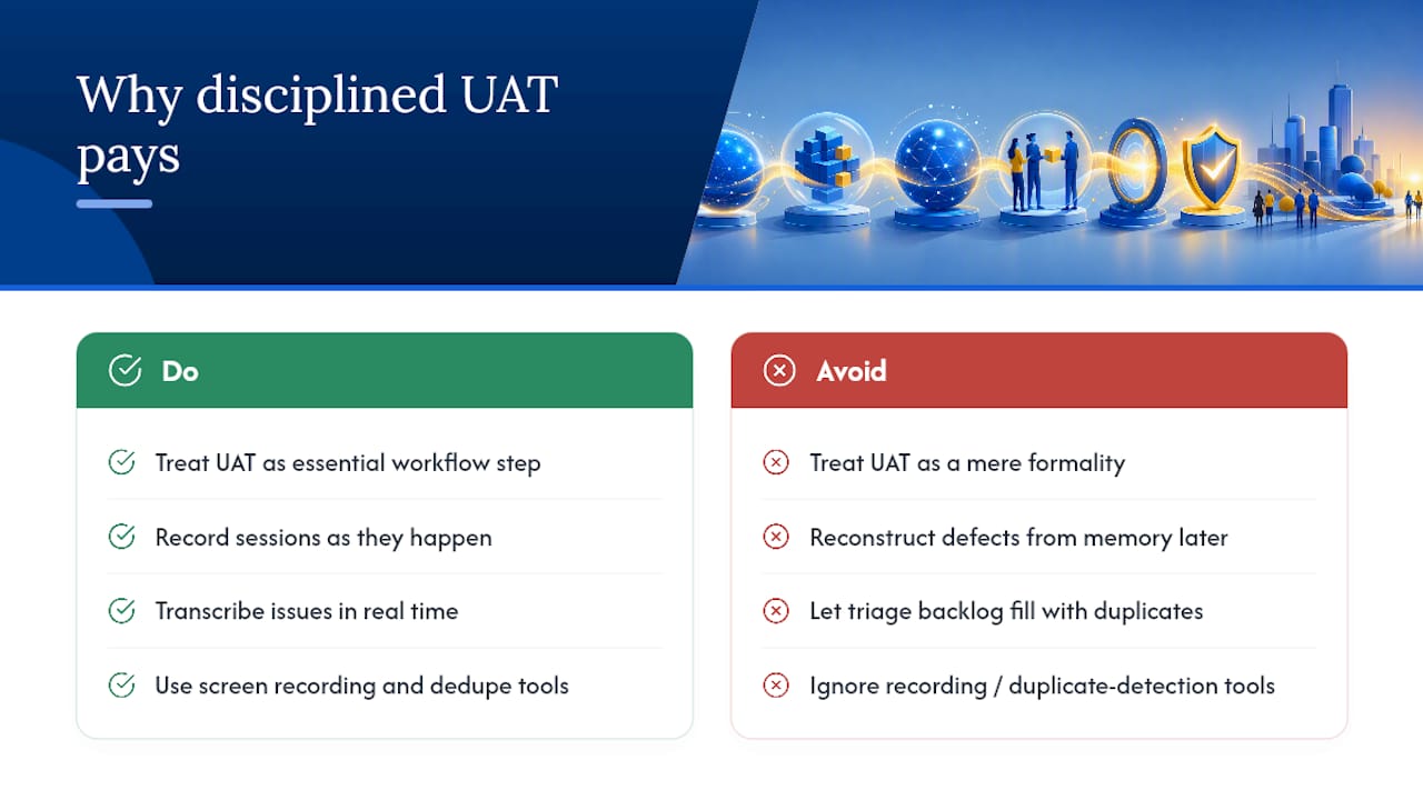 Why Disciplined Acceptance Testing Pays for Itself — overview diagram