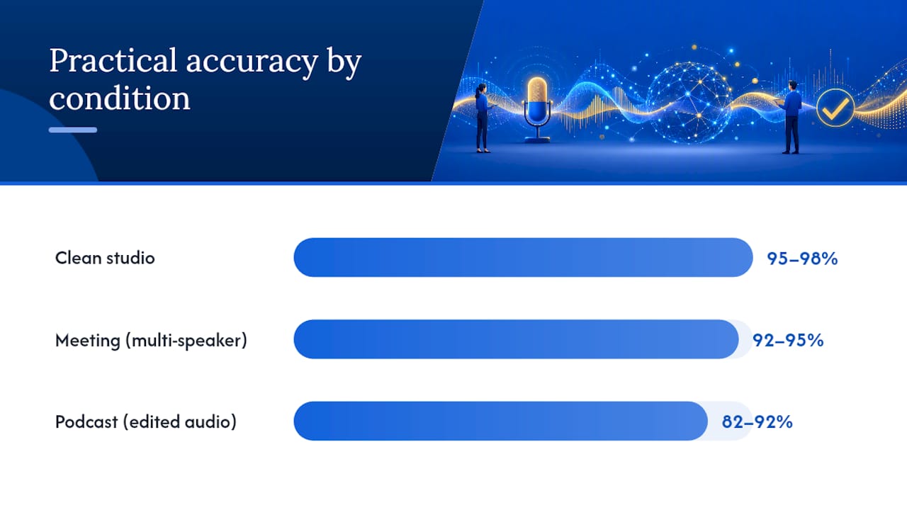 How Accurate Is AI Transcription by Condition? — overview diagram