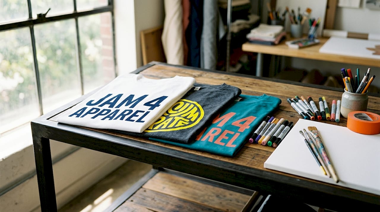 Color contrast examples on nonprofit shirts