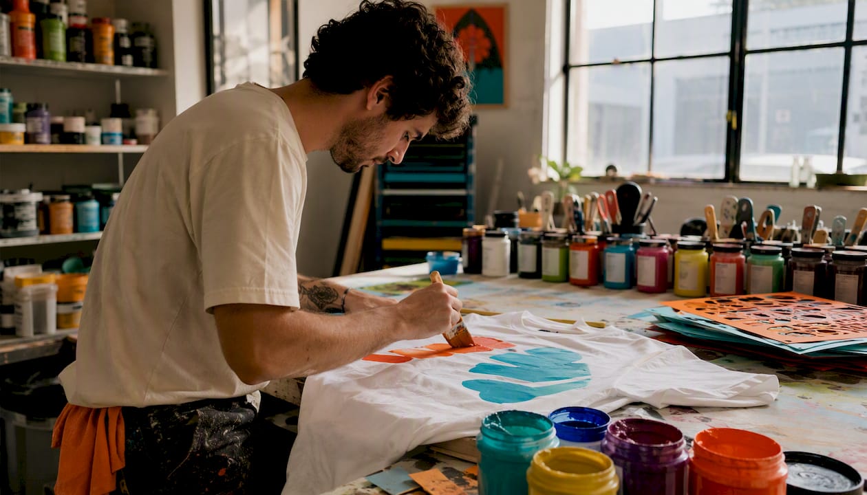 Creative t-shirt decoration materials and hands