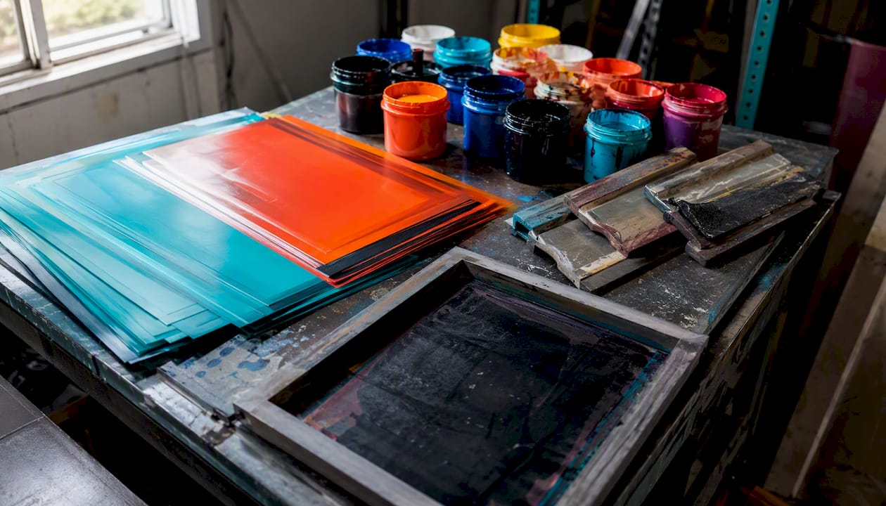 Screen printing color separation films and ink mixing tools