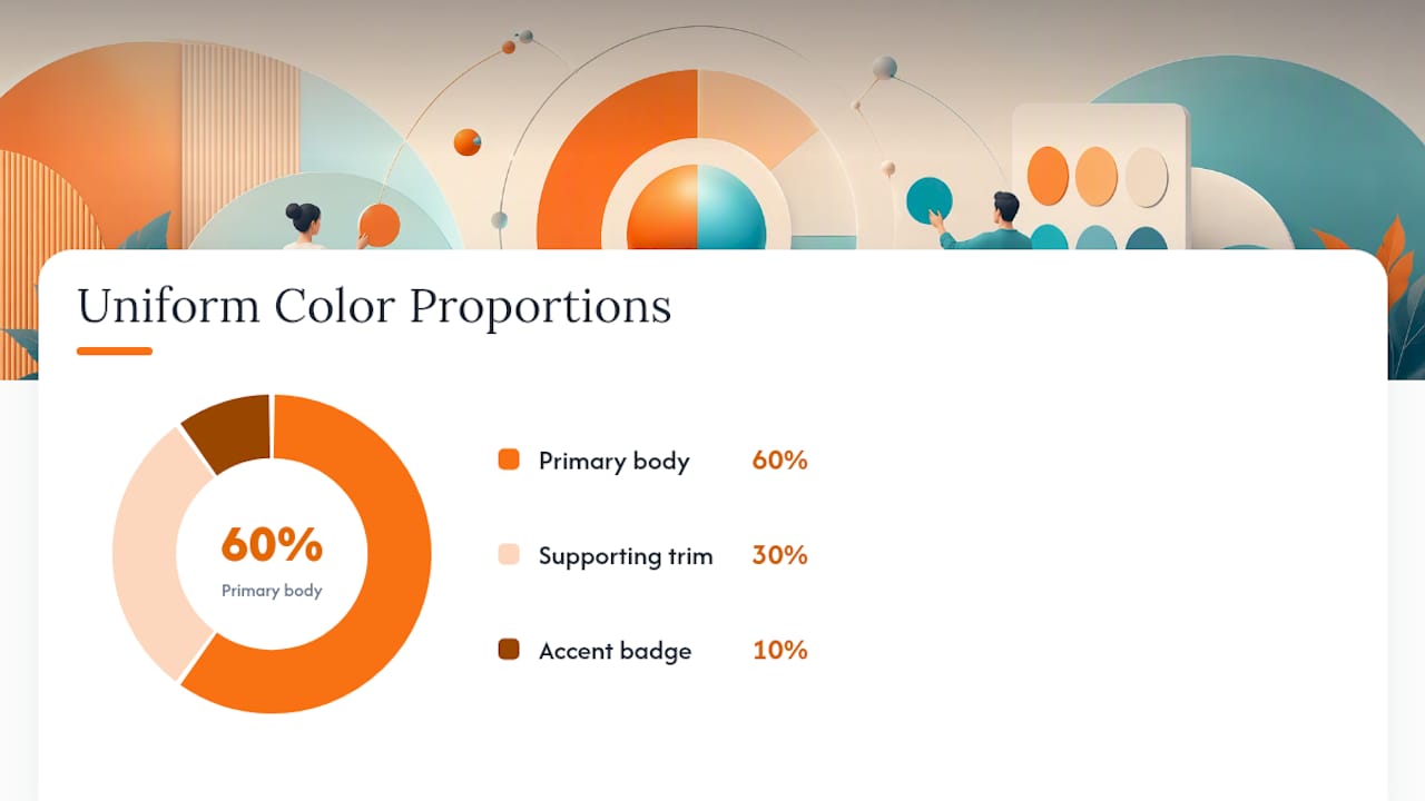 Diagram of 60-30-10 uniform color proportion rule