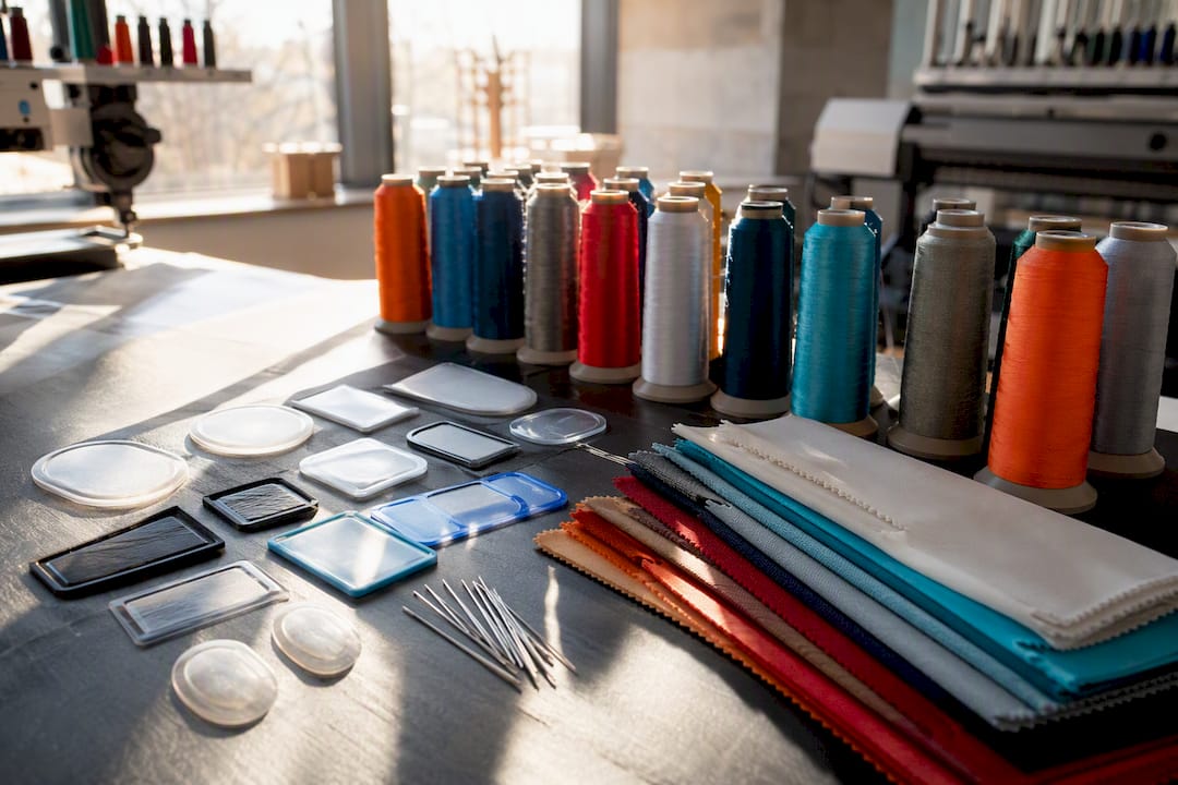 Setup tools and patch materials on table