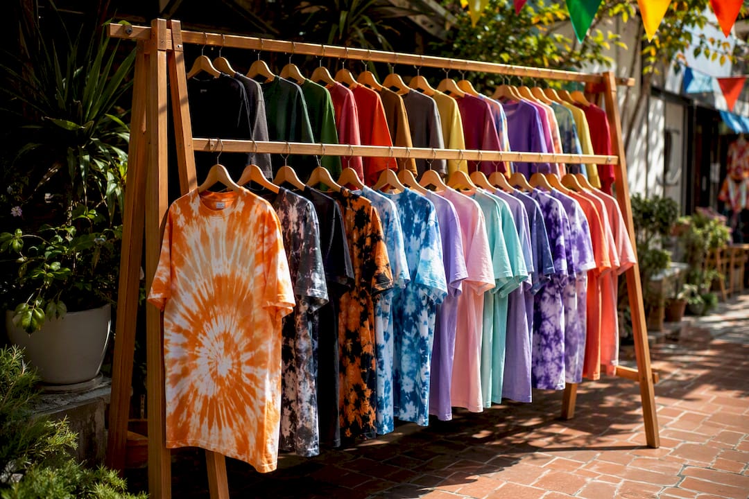 Seasonal spirit wear shirts on display rack