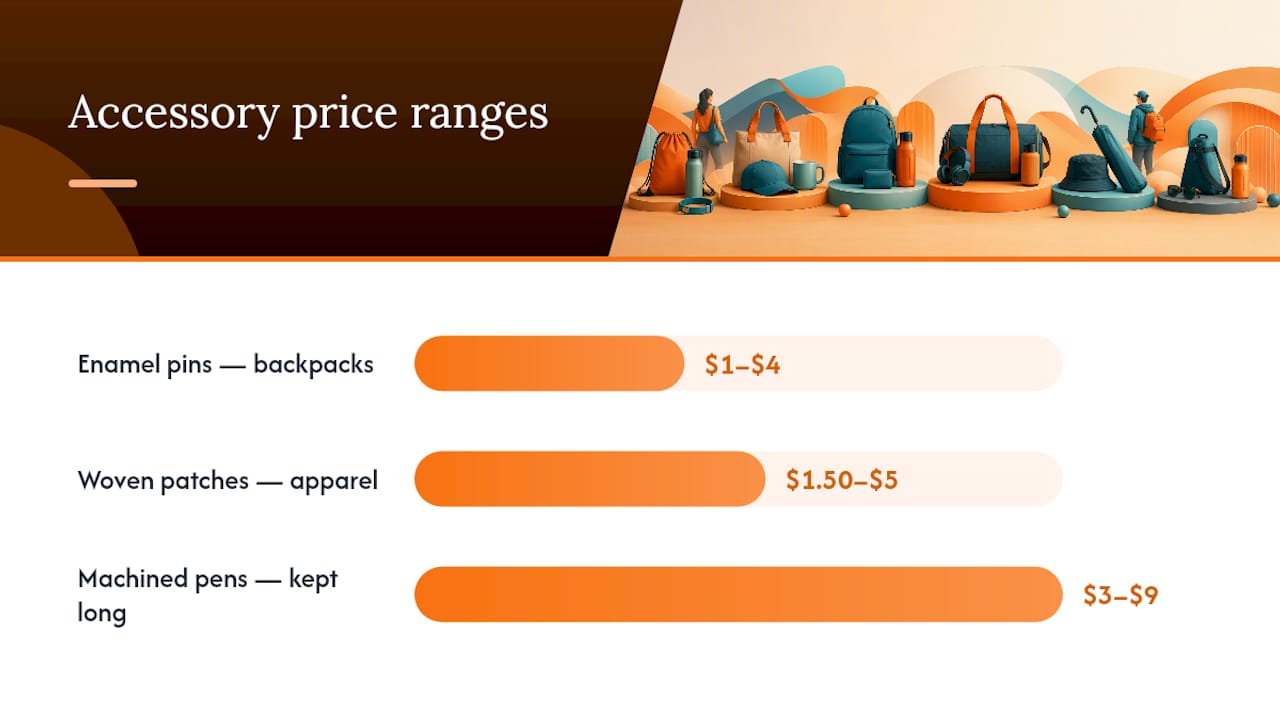Price ranges for high-retention merchandise accessories
