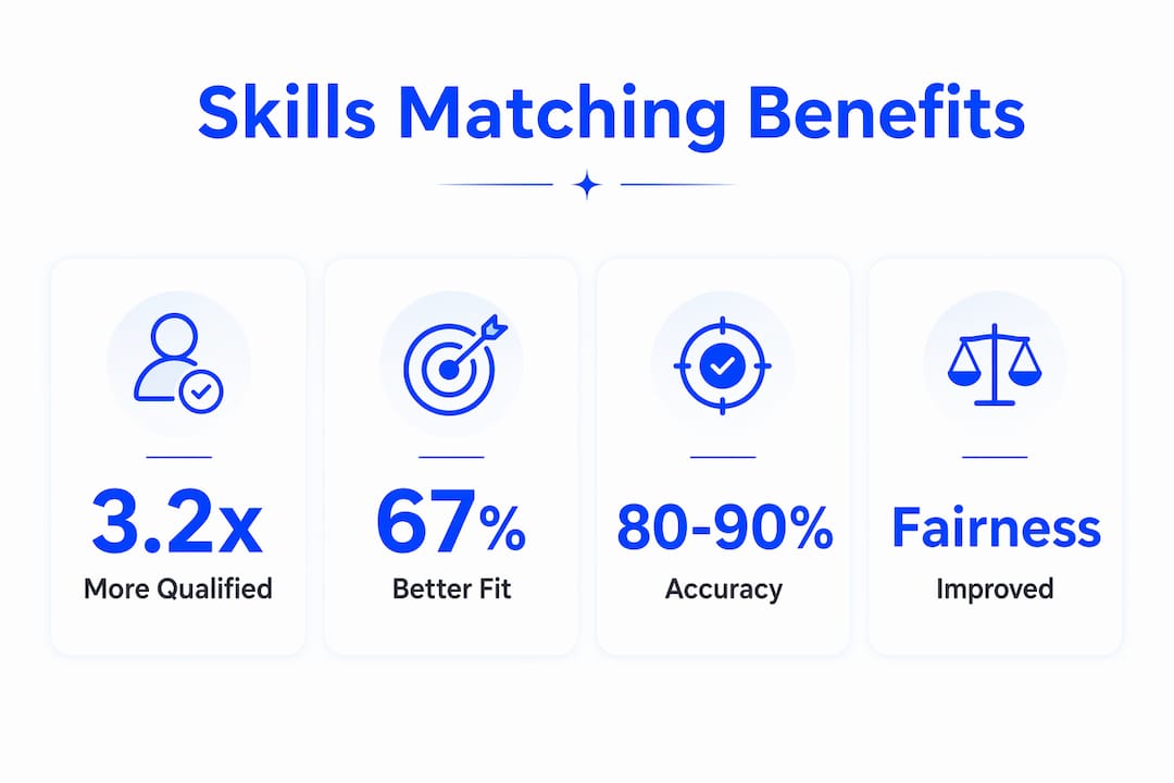 Infographic showing key benefits of skills-based job matching