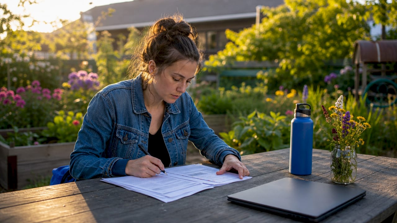 Woman reviewing personalized job listings in home office