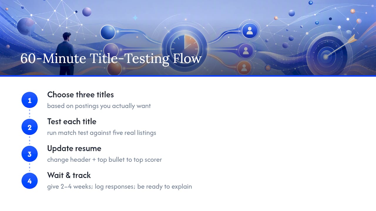 Three-step target title testing workflow